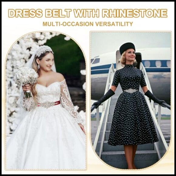 Sparkly Crystal Rhinestone Bridal Belt Sash for Wedding Dress main image 4